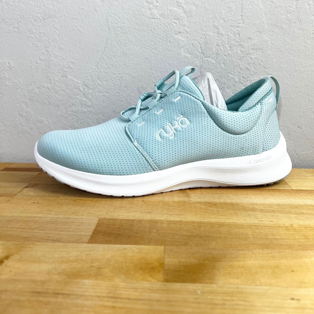 Ryka Sneakers Renew Slip On Seafoam Green Shoes Comfort Bungee Laces Size 8 M - Picture 1 of 12